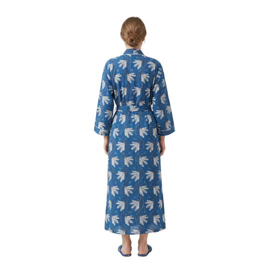 Blue White Bloom – Women’s Cotton Kimono