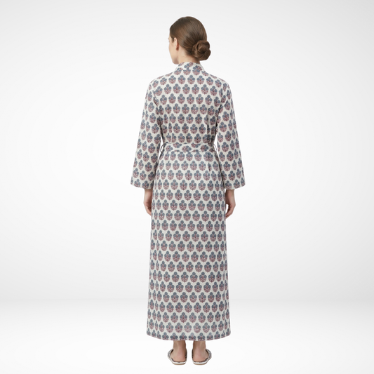 Mini Floral White Whisper – Women’s Cotton Kimono