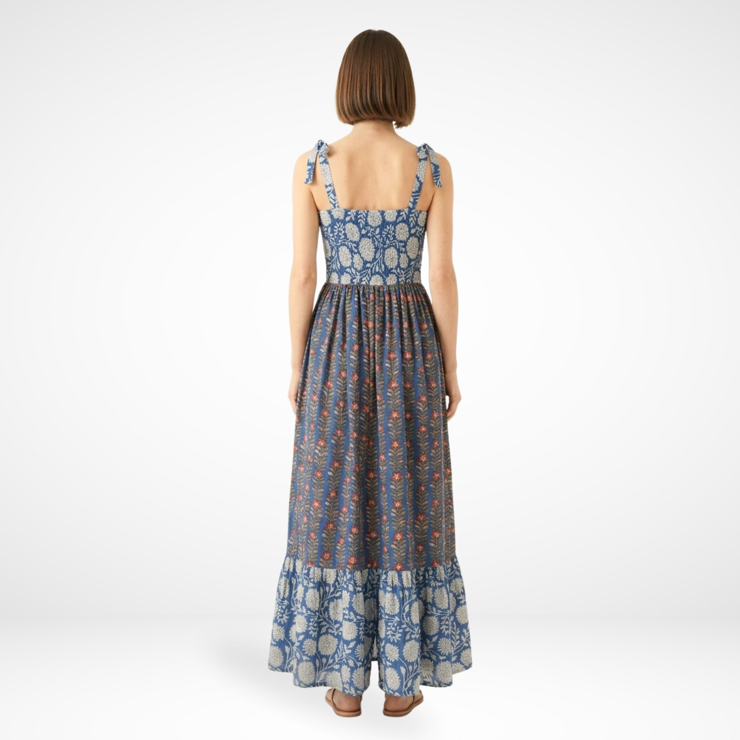 Blue Petal Bloom – Floral Luxe Dress