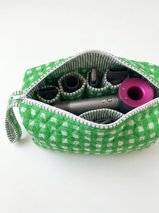 Classic Green Checkered – Hair Styler Travel bag