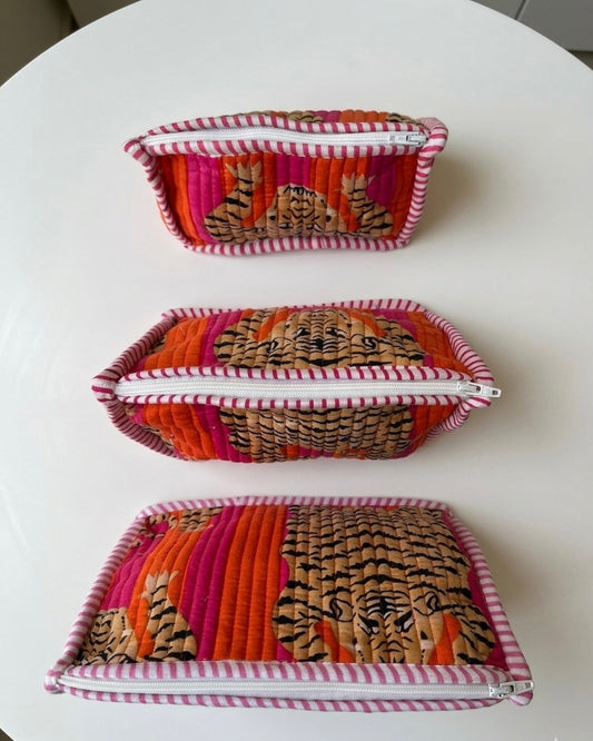 Orange Tiger Pyramid – Utility Pouch Pack of 3