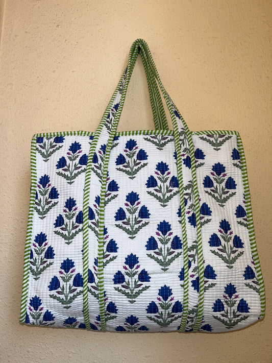 Azure Blue Bloom – Muse Tote Bag 16X16