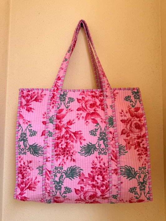 Pink Floral-1 – Wander Tote Bag 18x18
