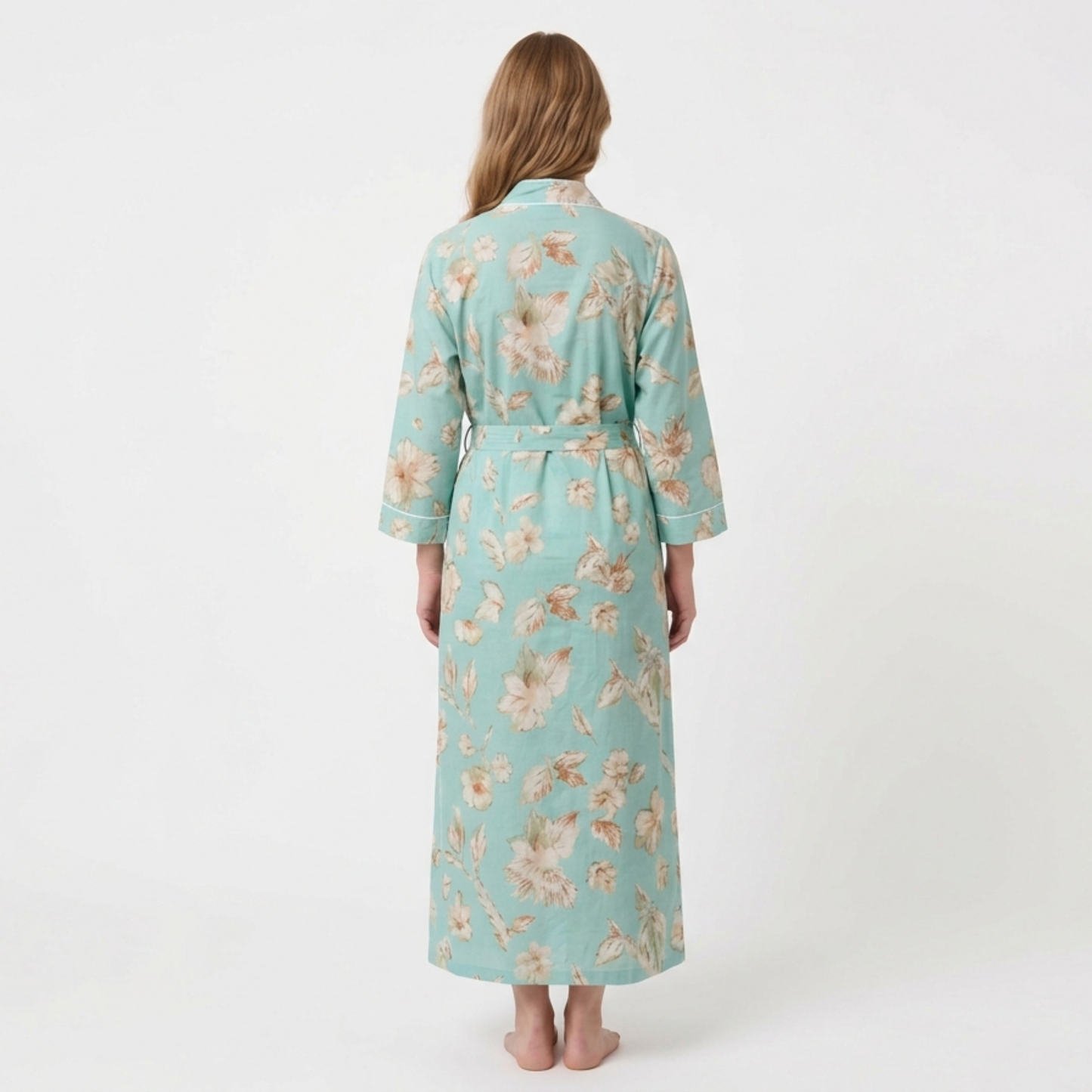 Sky Blue Bloom – Women’s Cotton Kimono