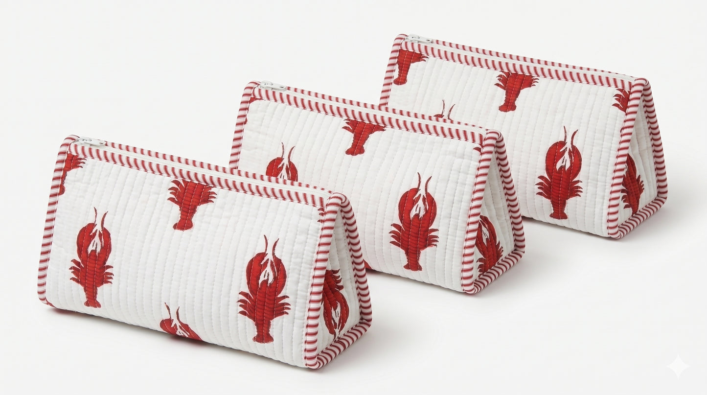 White Lobster Pyramid – Utility Pouch Pack of 3