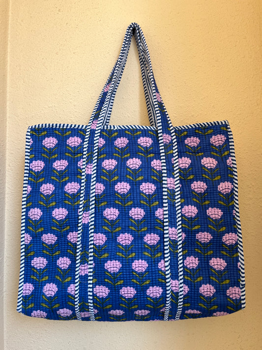 Blue Blossom Tide – Wander Tote Bag 18x18