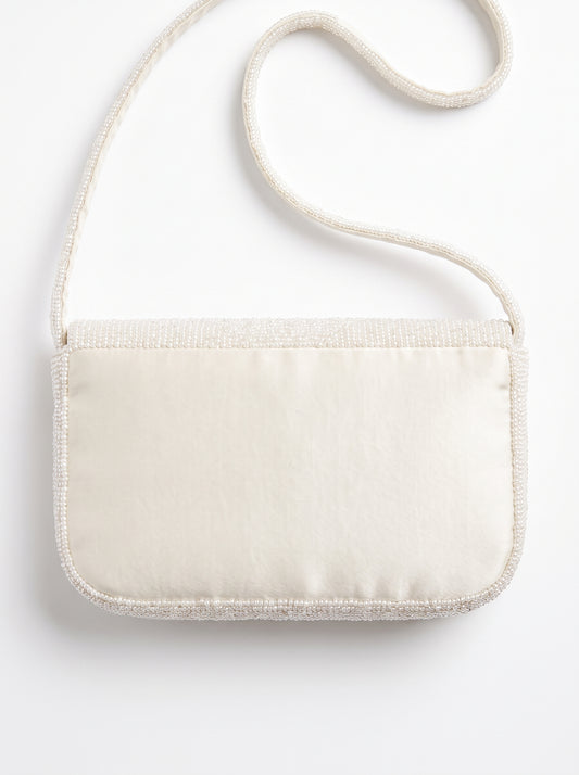 Handcrafted Luxury Beaded Golden Leaf Shoulder Bag