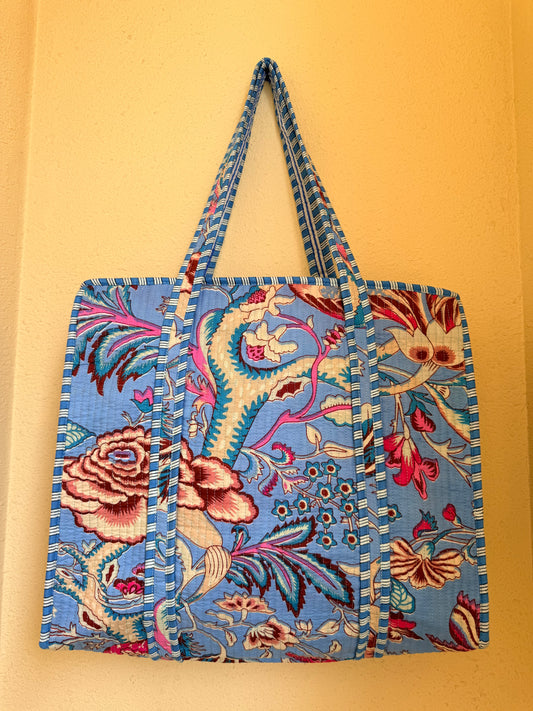 Blue Floral -12 – Wander Tote Bag 18x18