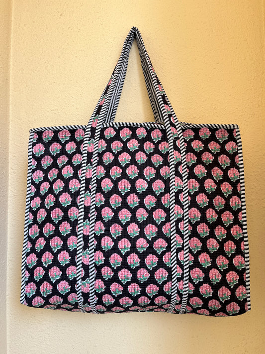 Black Midnight Blush – Wander Tote Bag 18x18