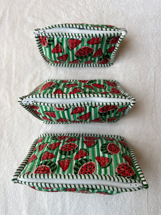 Green Watermelon Pyramid – Utility Pouch Pack of 3