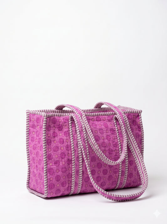 Lavender Pop – Bubble Quilted Mini Tote