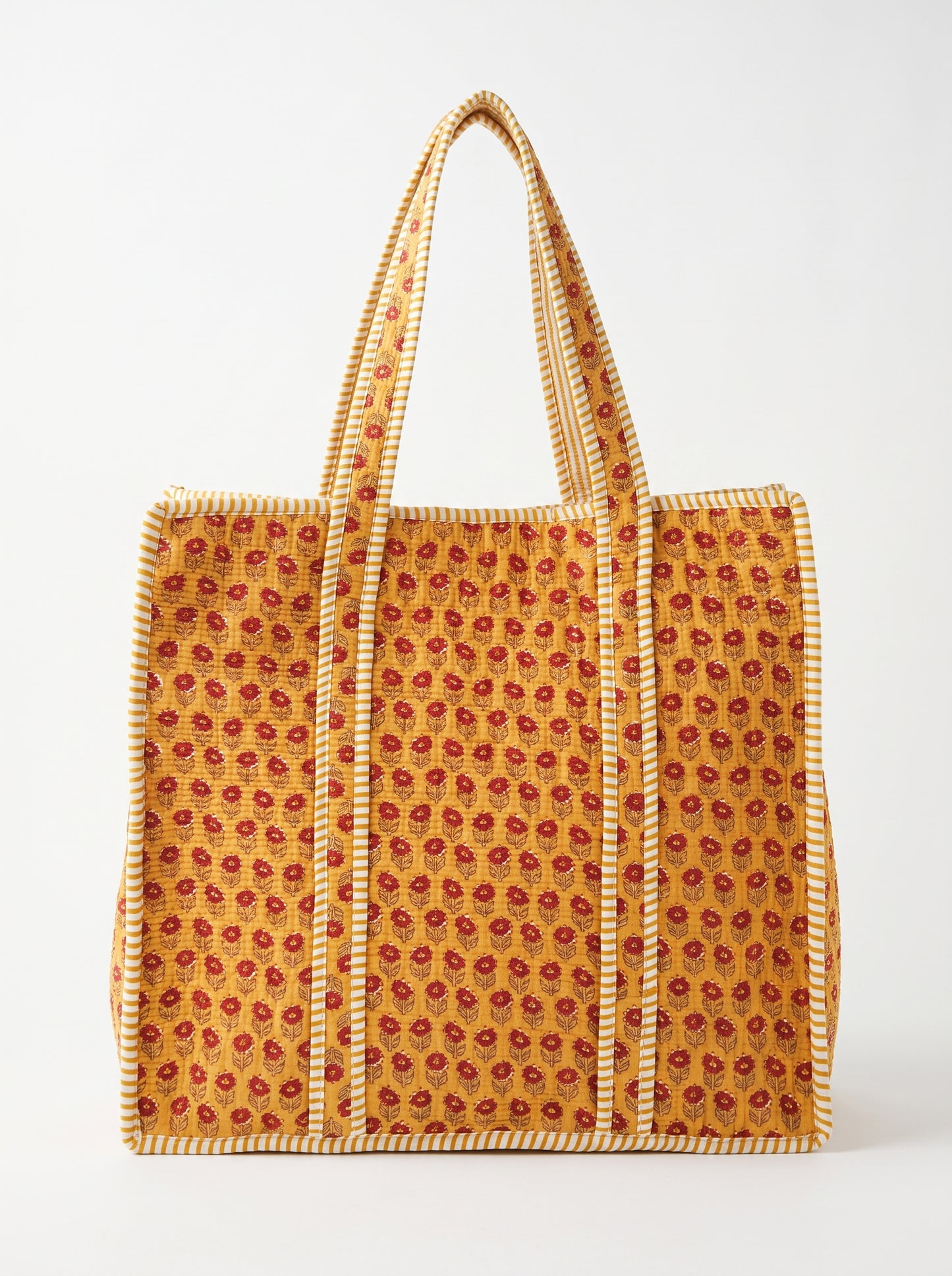 Cute Yellow Mini Red Floral – Wander Tote Bag 18x18