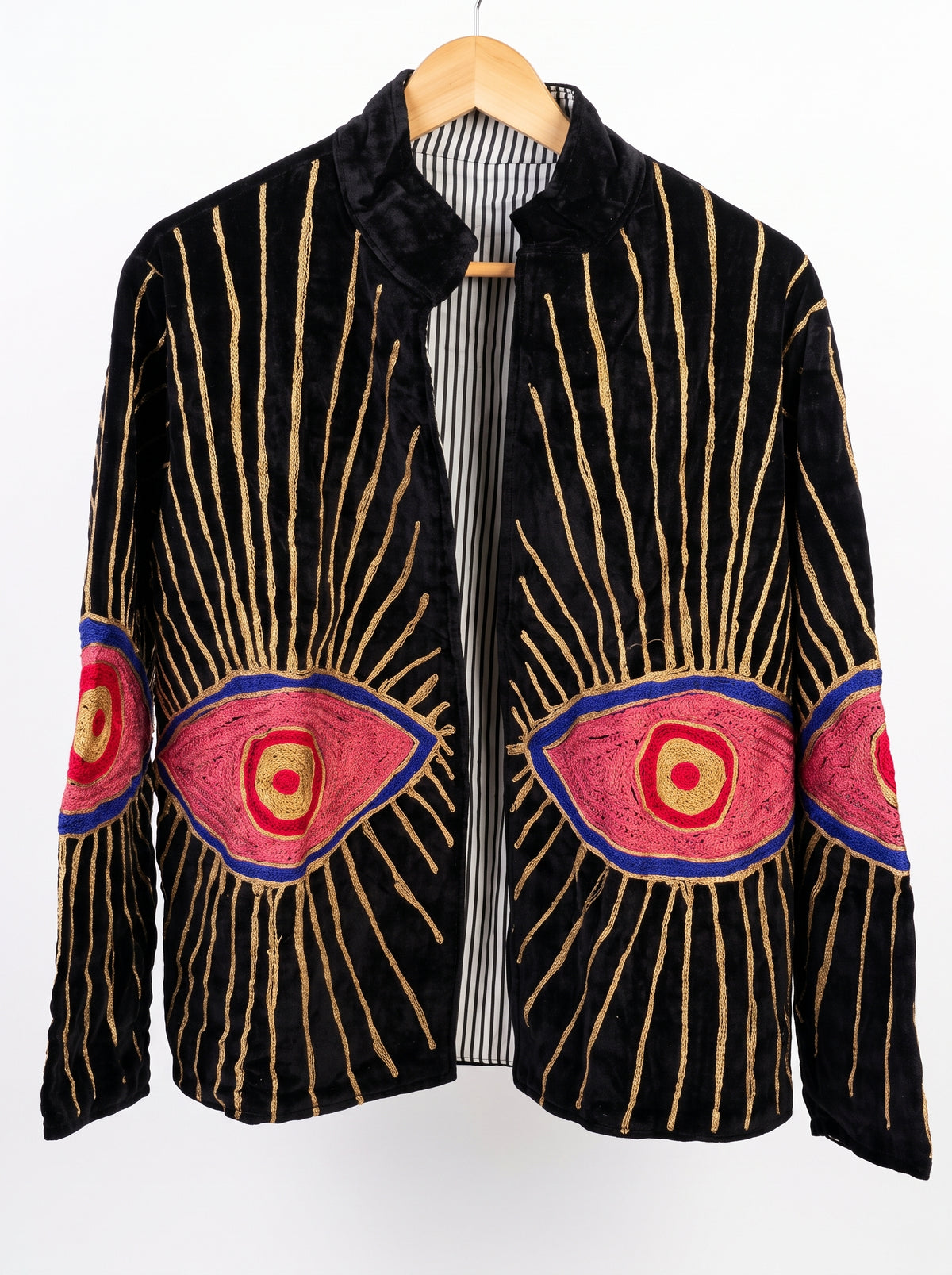 Women's 2001 Suzani Reversible Velvet Jacket – Artistic Embroidered Statement Jacket