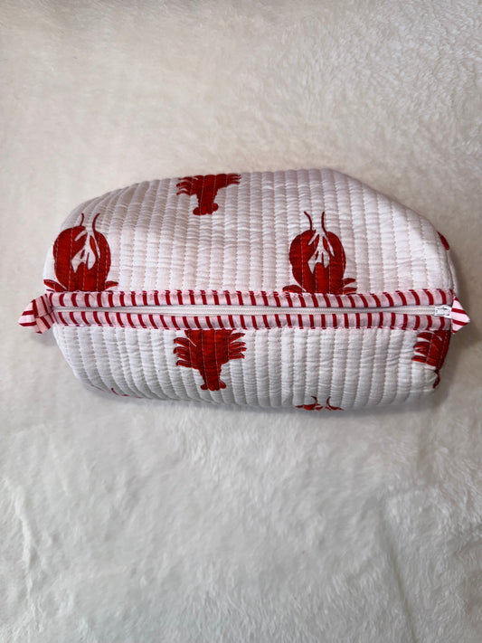 White Lobster – Quilted Utility Pouch