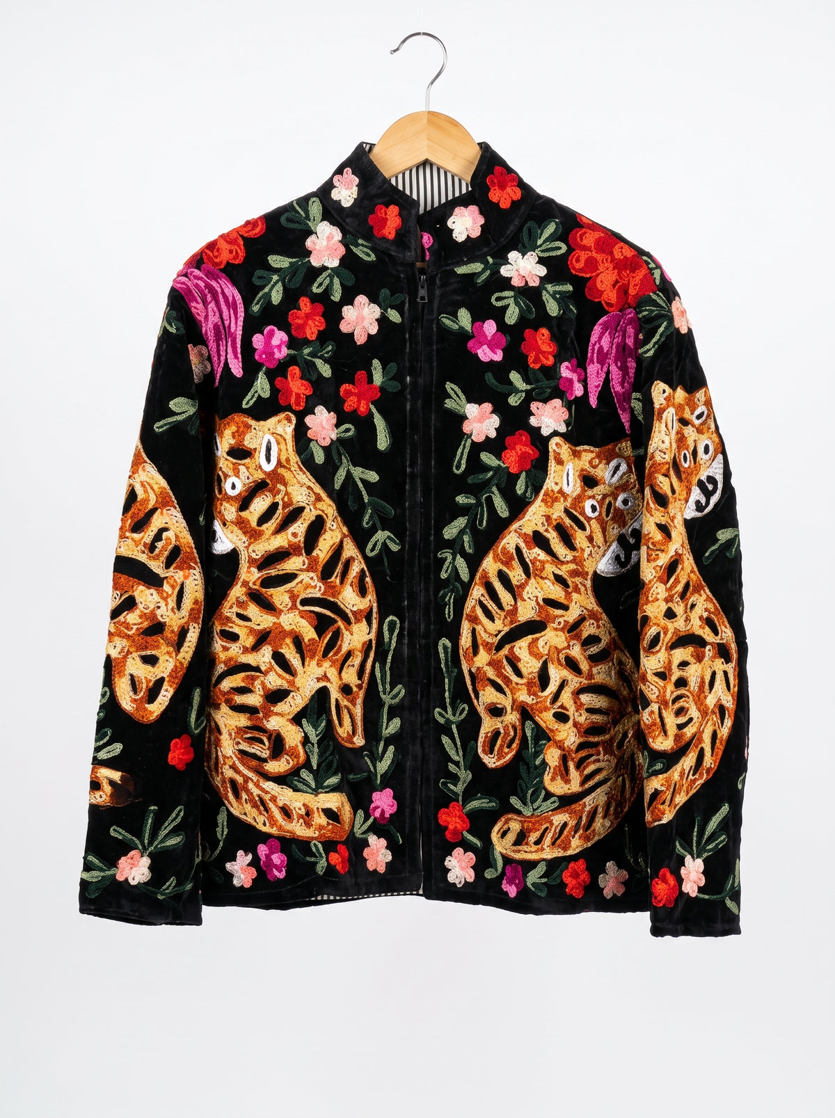 Women's 2004 Suzani Reversible Velvet Jacket – Artistic Embroidered Statement Jacket