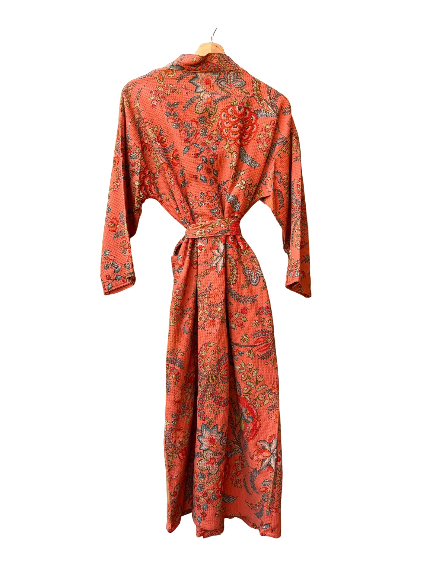 Apricot Dream Vine Waffle Bathrobe – Luxury Spa Robe