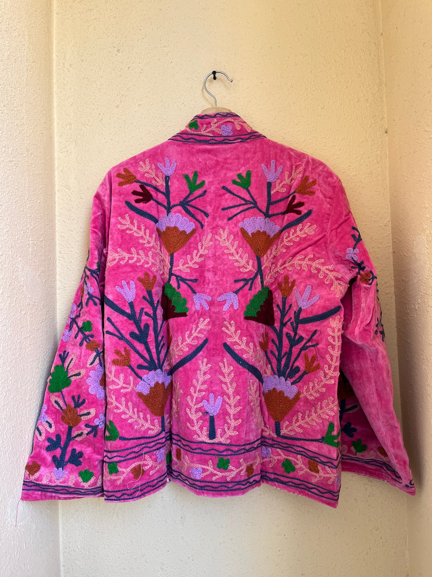 Women's 109 Suzani Reversible Velvet Jacket – Artistic Embroidered Statement Jacket