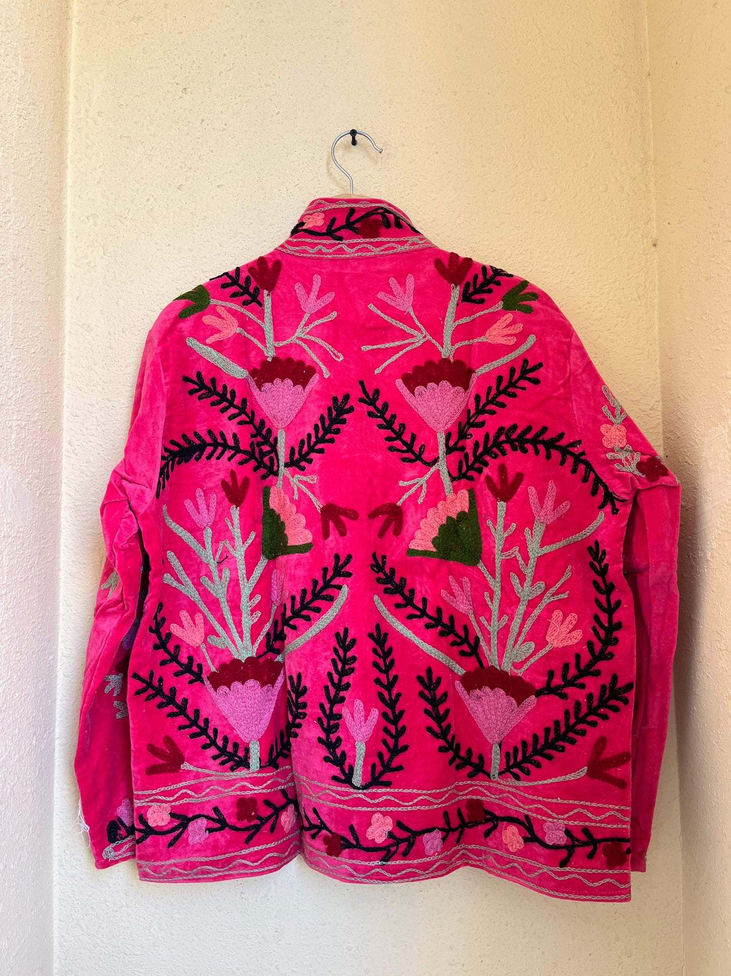Women's 104 Suzani Reversible Velvet Jacket – Artistic Embroidered Statement Jacket