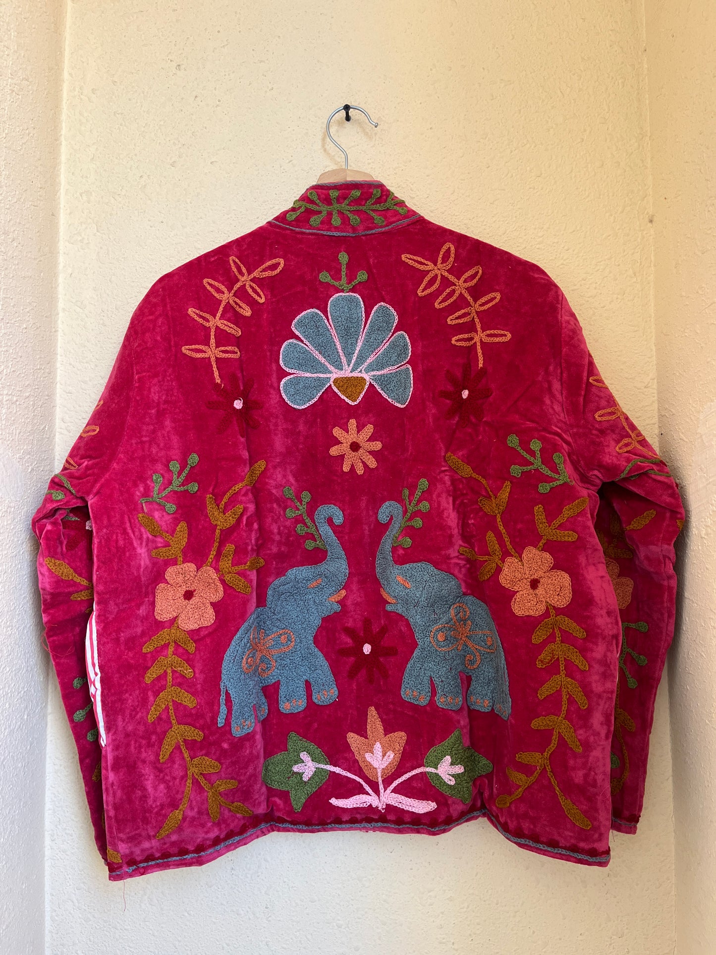 Women's 108 Suzani Reversible Velvet Jacket – Artistic Embroidered Statement Jacket