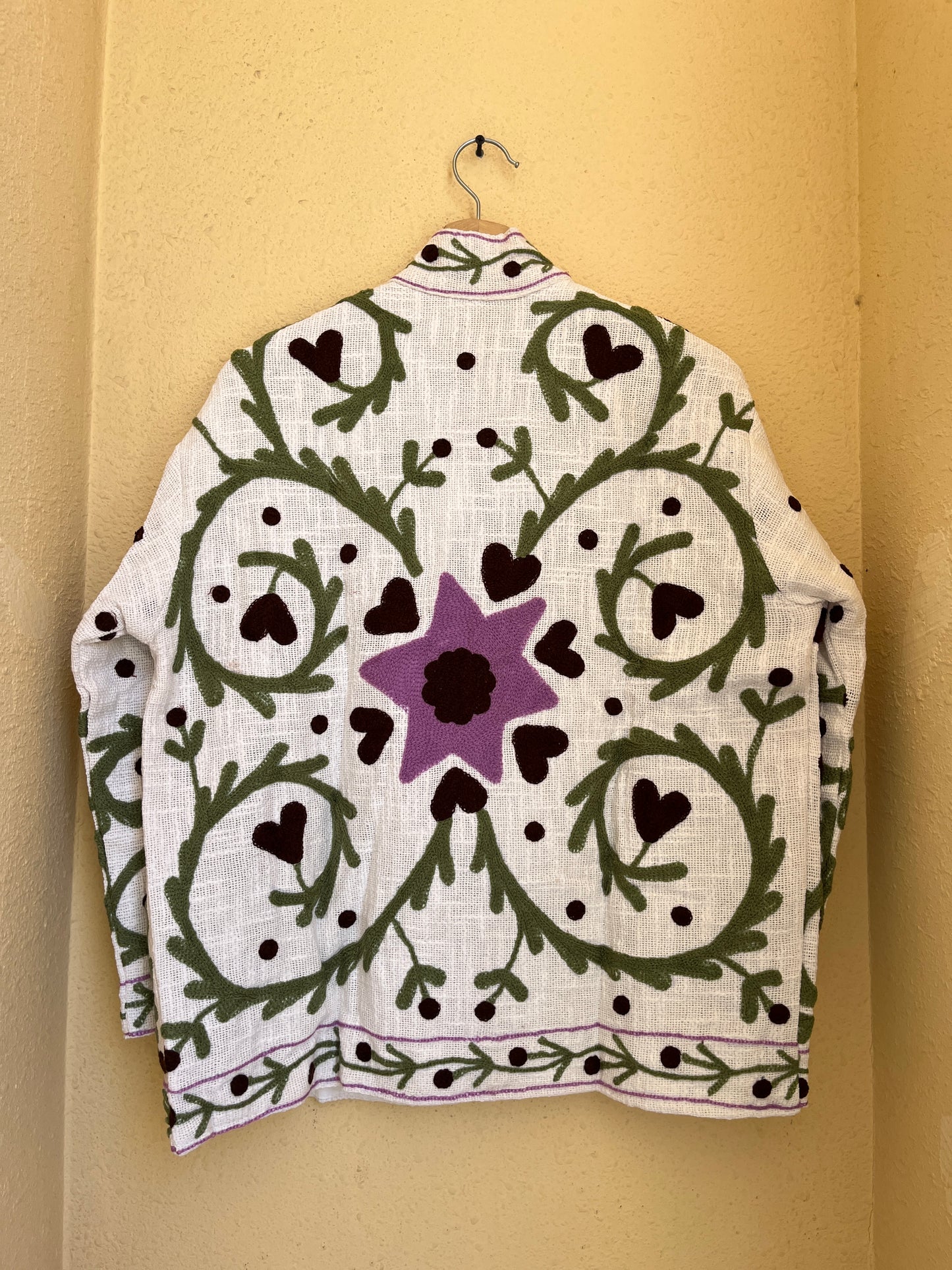 Women's 1057 Suzani Reversible Cotton Jacket – Artistic Embroidered Statement Jacket