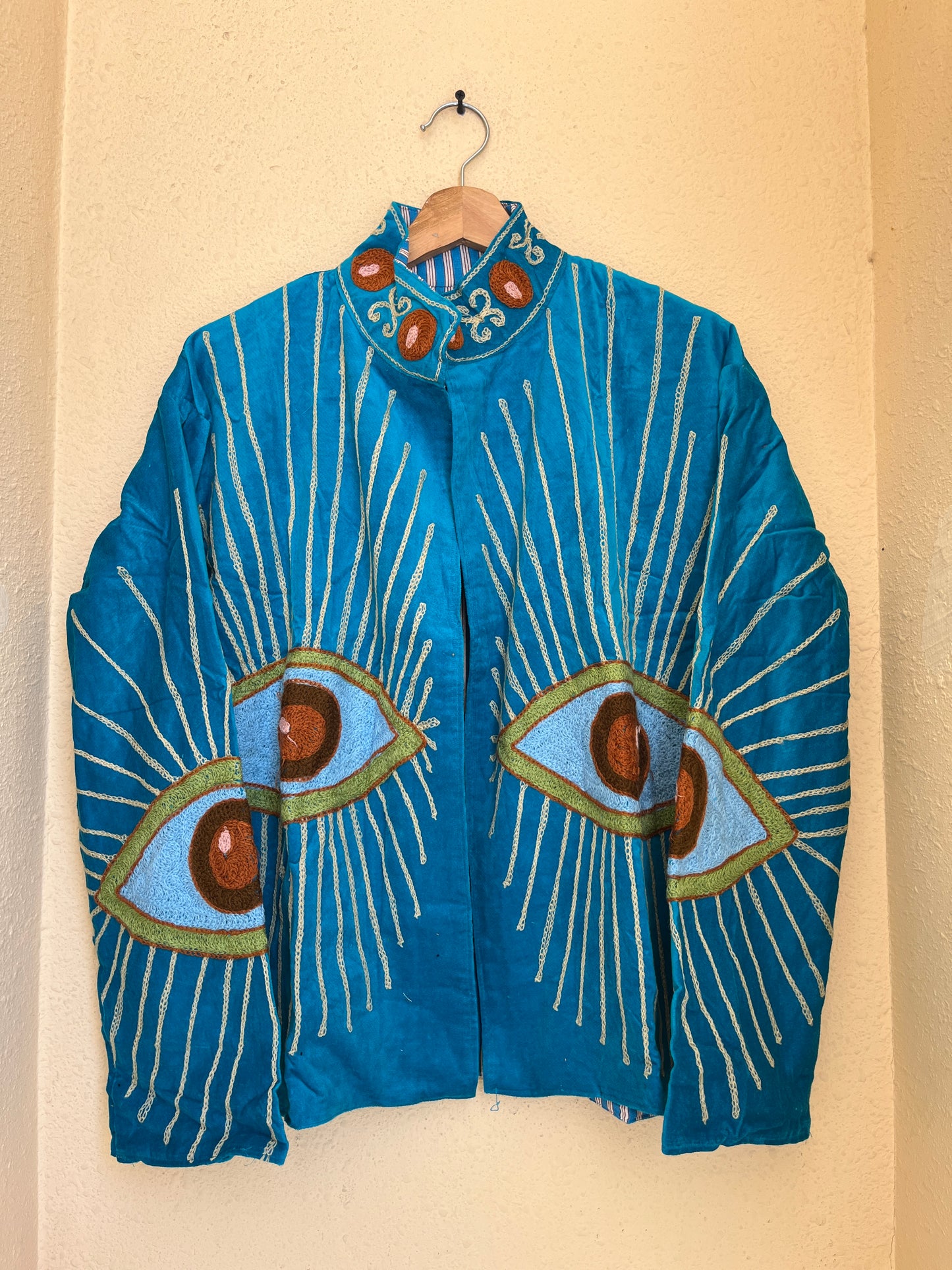 Women's 1066 Suzani Reversible Cotton Jacket – Artistic Embroidered Statement Jacket