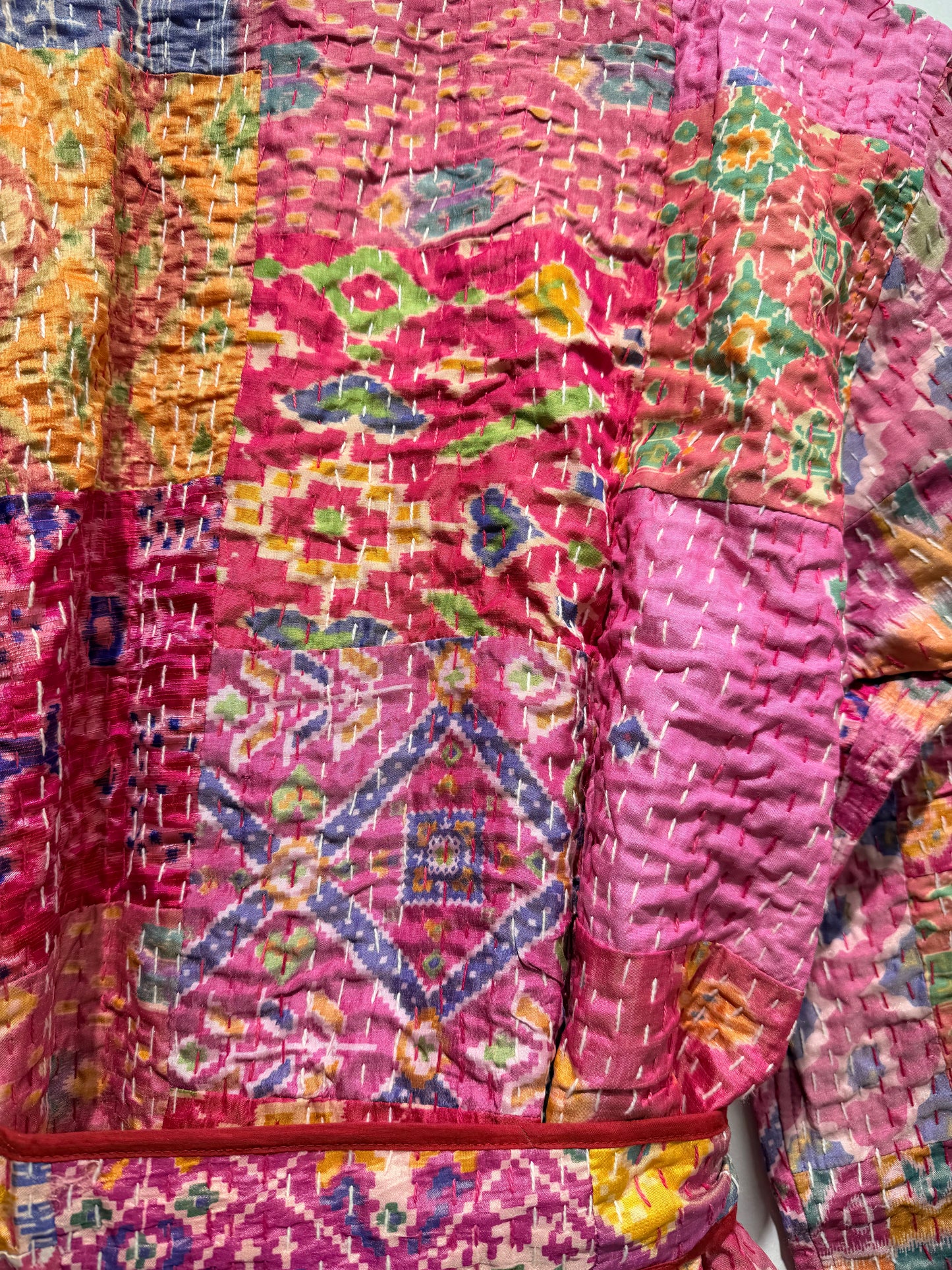 Luxe Pink Sunset – Women’s Handcrafted Kantha Cotton Kimono