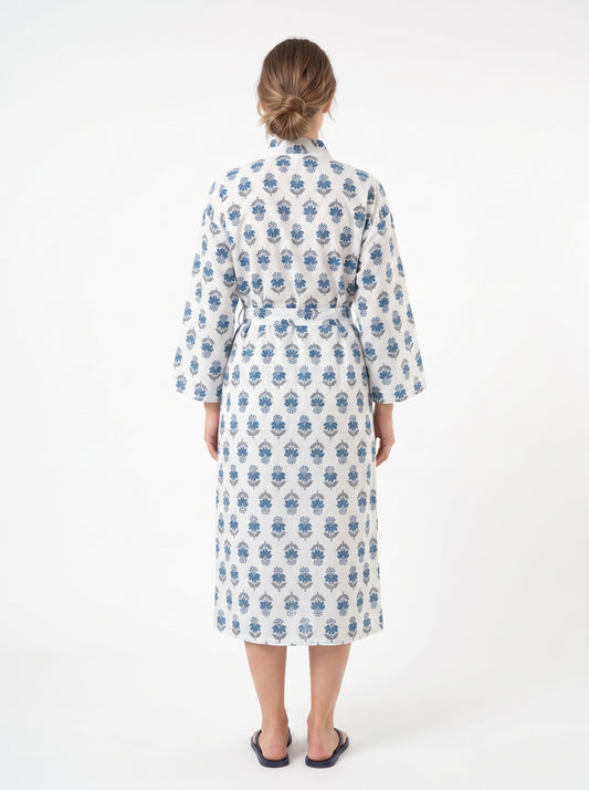 Mini Floral White Whisper – Women’s Cotton Kimono