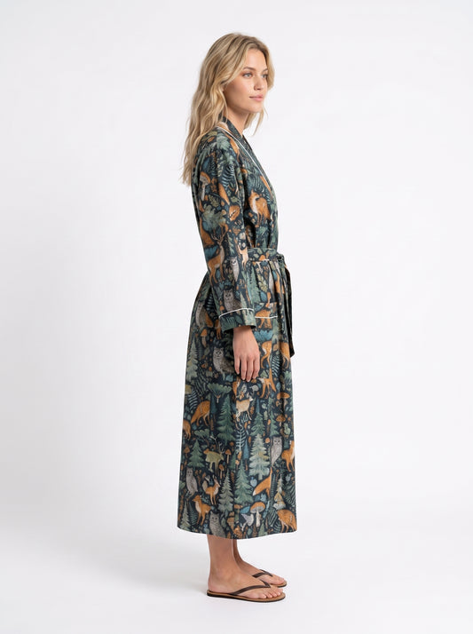 Midnight Black Riot – Women’s Cotton Kimono