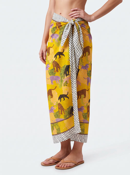 Yellow Tropical Sarong - Beach Cover