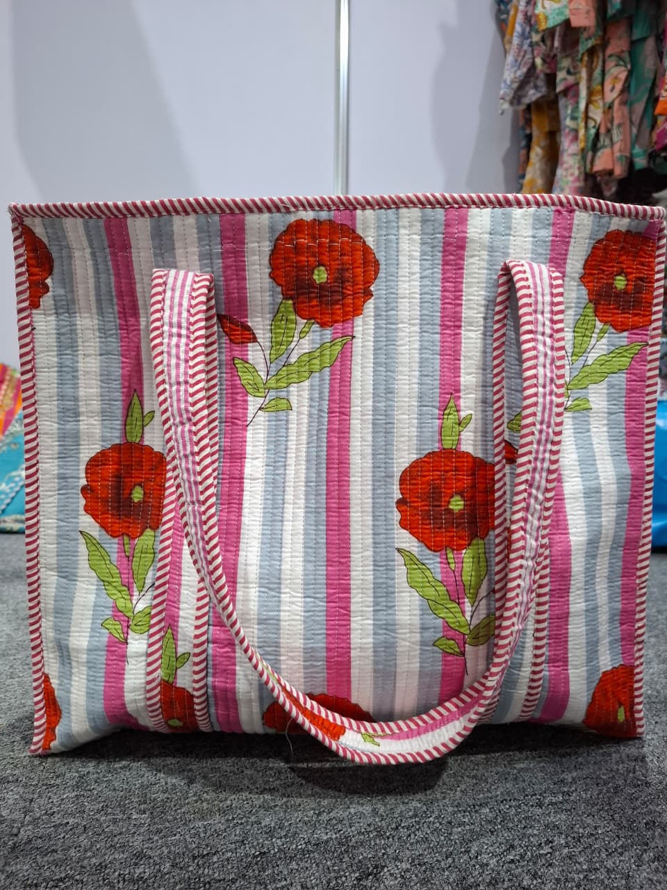 Pink Stripes Sunshine – Wander Tote Bag 18x18