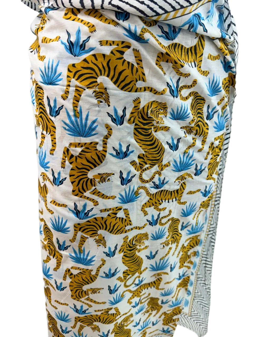 White Playful Sarong - Beach Cover