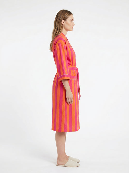 Orange Stripes – Women’s Cotton Kimono