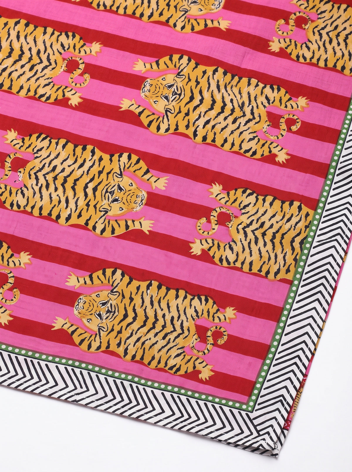 Pink Stripes Tiger Tibetan Sarong - Beach Cover