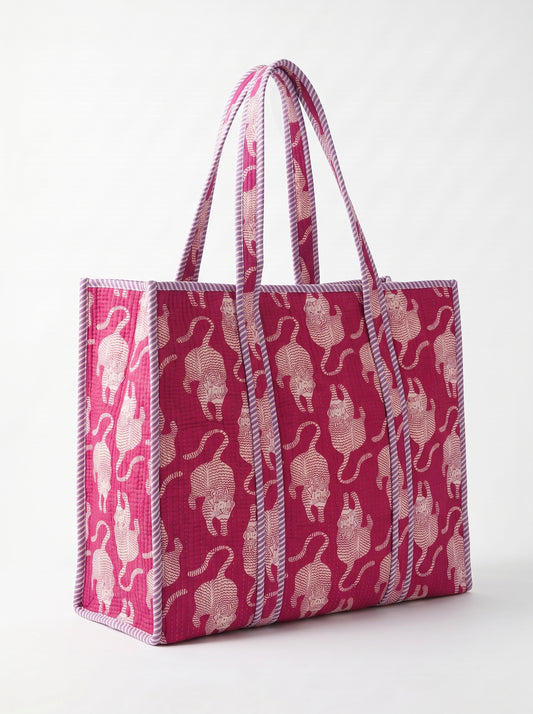 Pink Royal Tiger – Wander Tote Bag 18X18