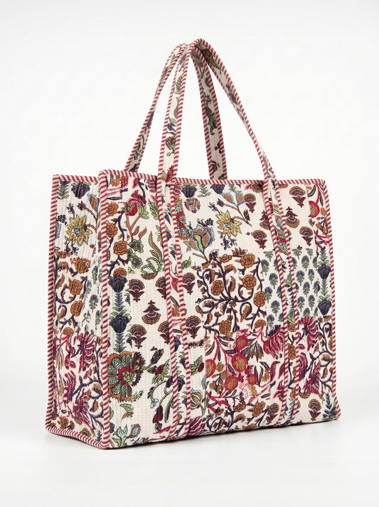 White patchwork – Wander Tote Bag 18x18