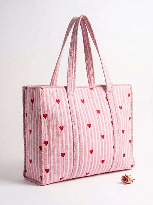 Pink Heart Riot - Tote Bag 19X15