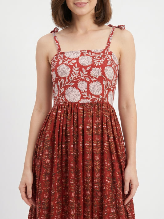 Scarlet Bloom – Red Floral Luxe Dress