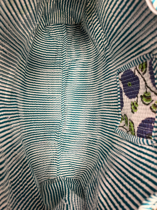 Indigo Blue Bloom 105 – Wander Tote Bag 18X18
