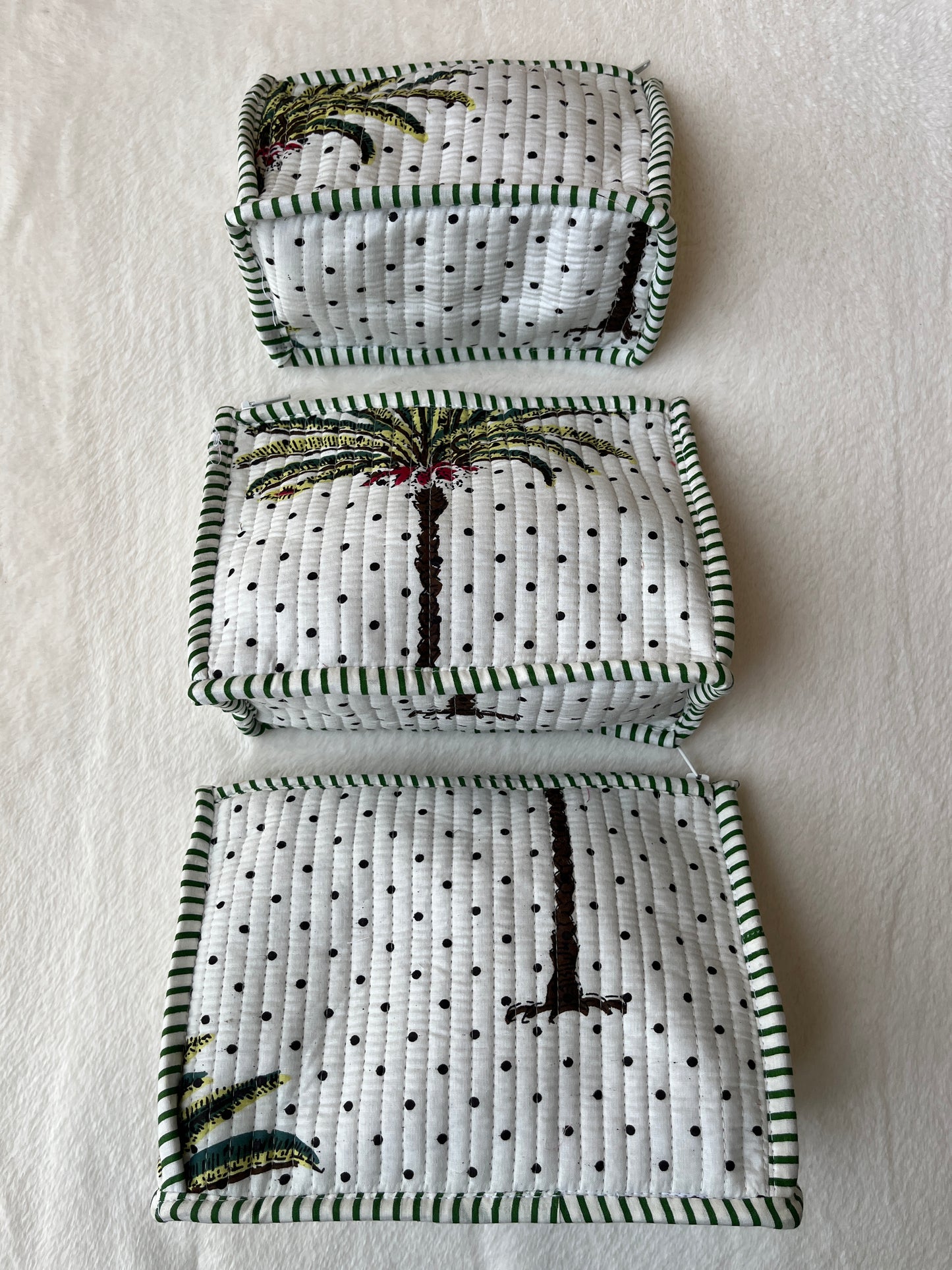 White Plam Tree Pyramid – Utility Pouch Pack of 3