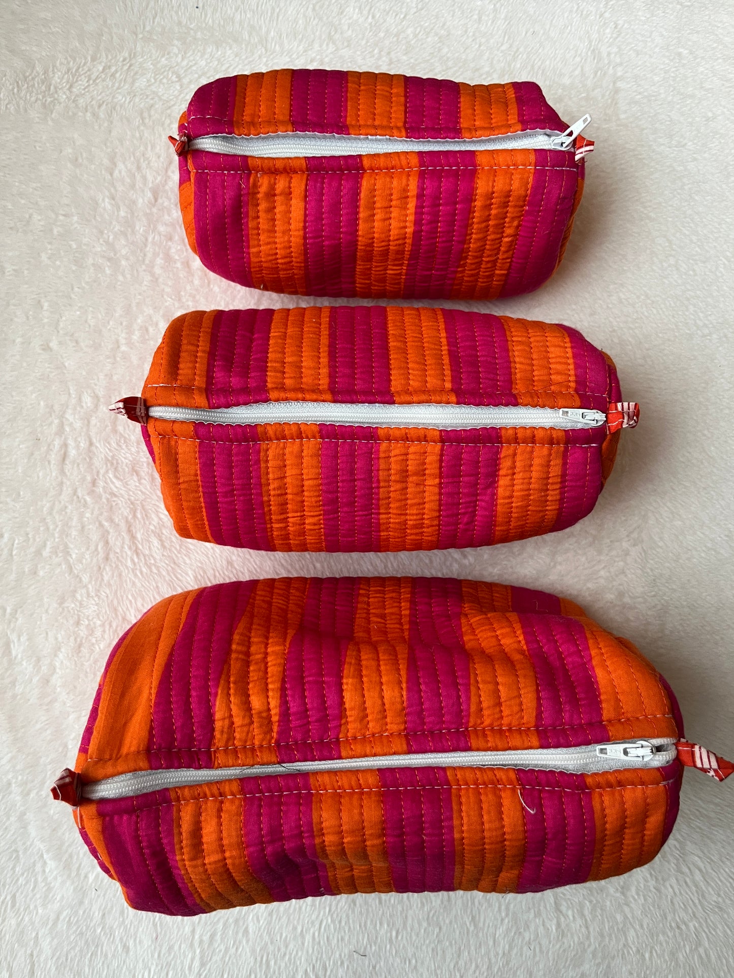 Orange Pink Stripes – Utility Pouch Pack of 3