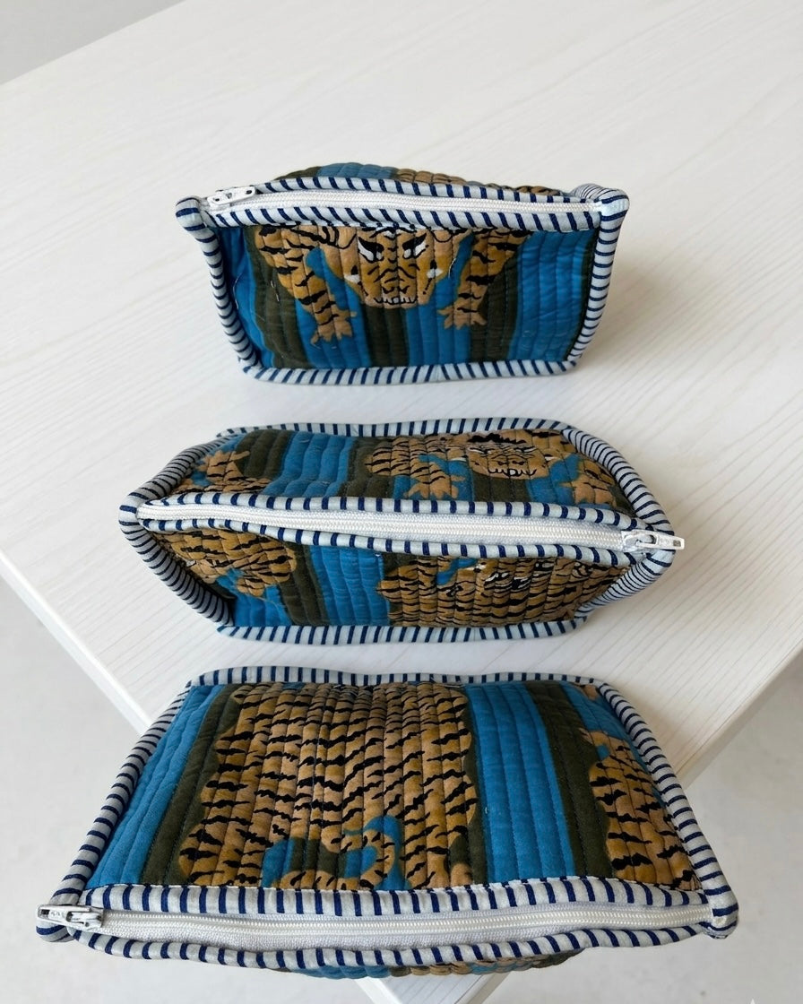 Blue Tiger Pyramid – Utility Pouch Pack of 3