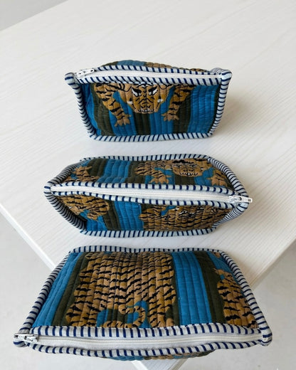 Blue Tiger Pyramid – Utility Pouch Pack of 3