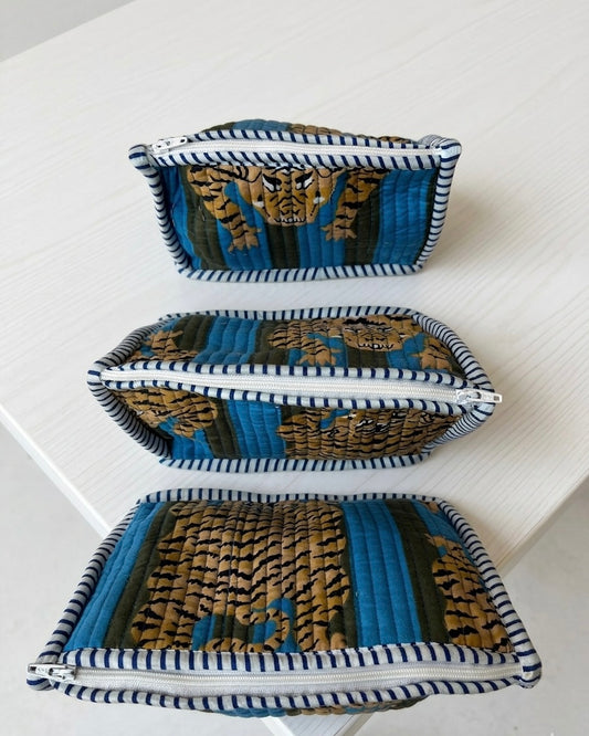 Blue Tiger Pyramid – Utility Pouch Pack of 3