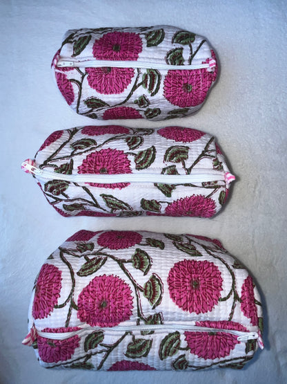 White Floral-1 – Utility Pouch Pack of 3