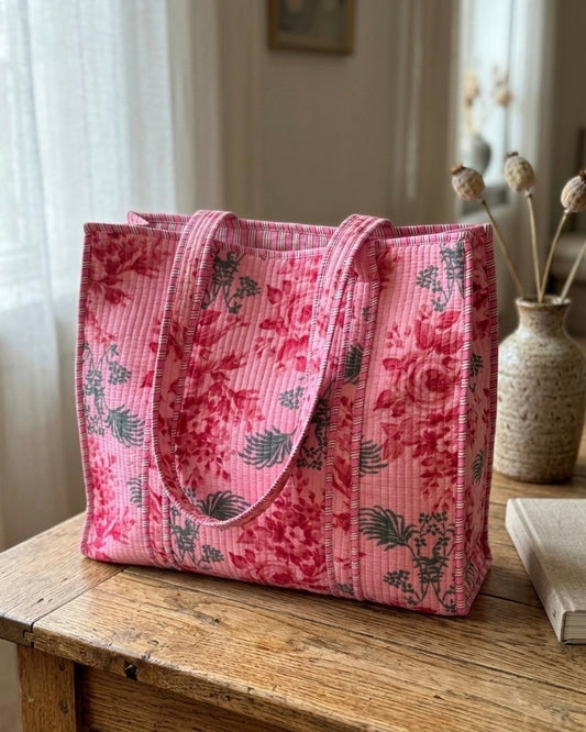 Pink Floral-1 – Wander Tote Bag 18x18