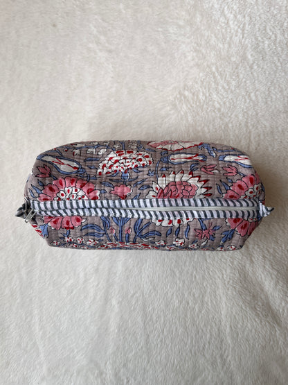 Grey Floral – Tote & 3 Pouch Set