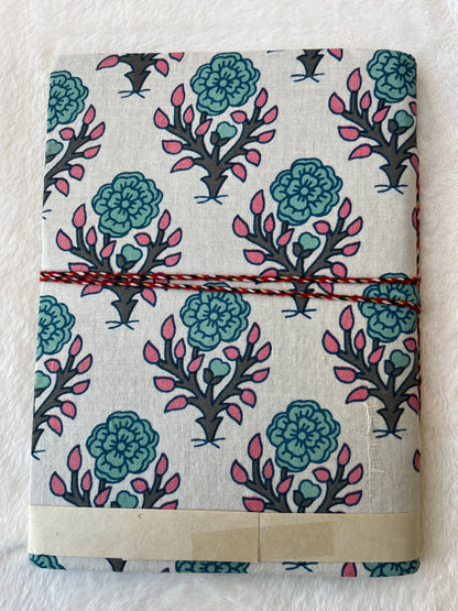 Green pink floral – Handcrafted Journal