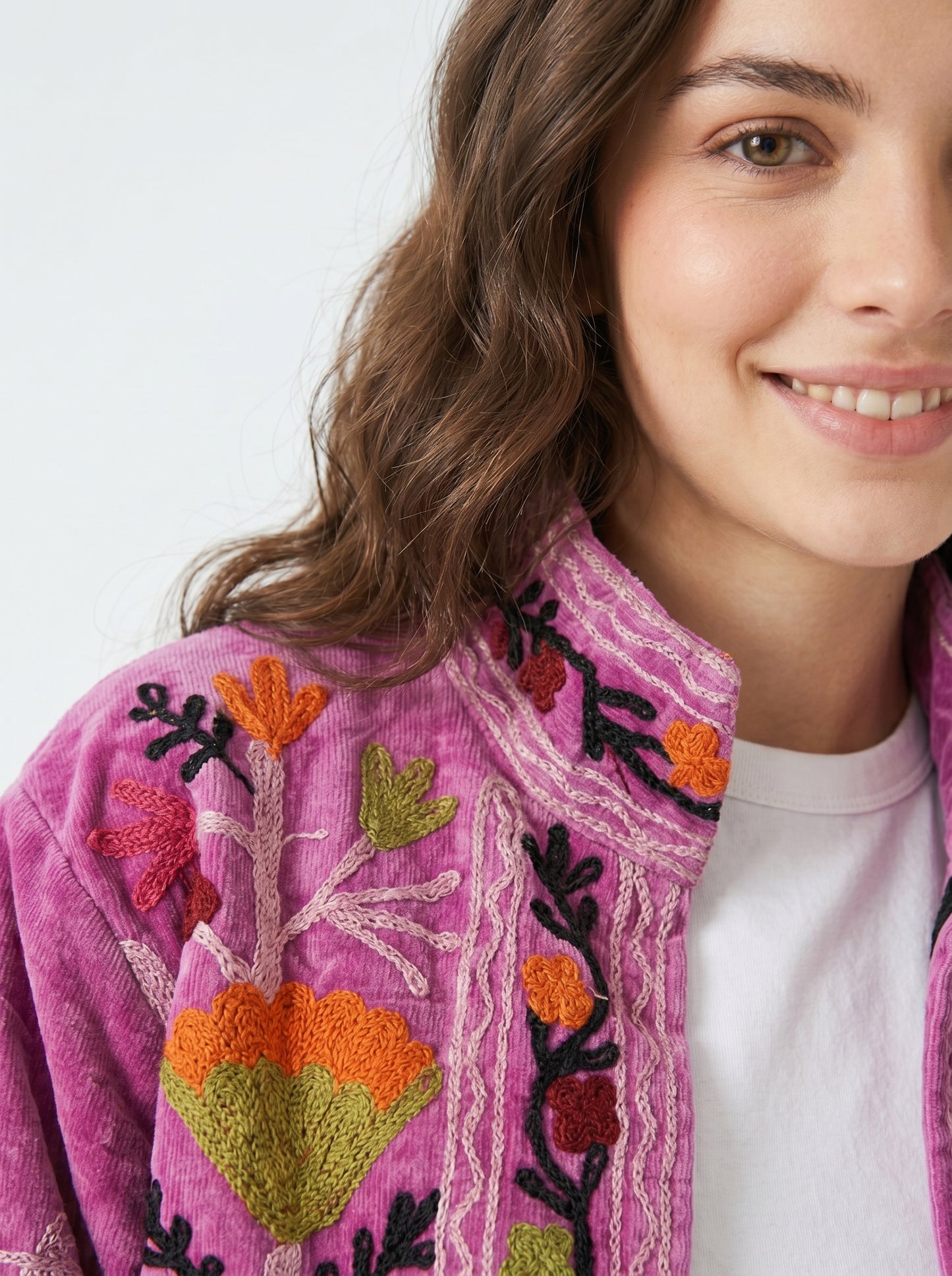 Women's Love Yourself 1041 Suzani Reversible Velvet Jacket – Artistic Embroidered Statement Jacket