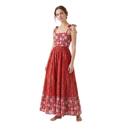 Scarlet Bloom – Red Floral Luxe Dress