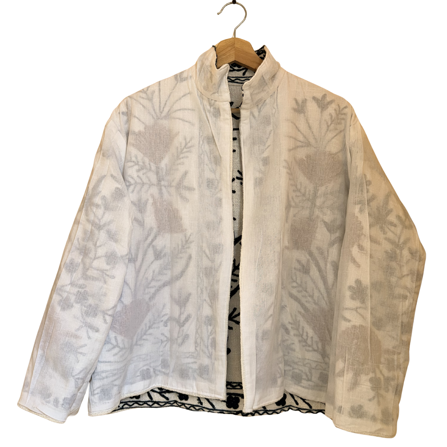 Women's Earth Bloom Suzani Reversible Cotton Jacket – Artistic Embroidered Statement Jacket